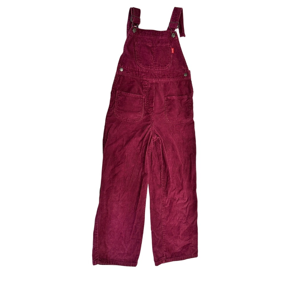 Esprit Kids Vintage 80s 90s Magenta Corduroy Bib Overalls Girls Medium